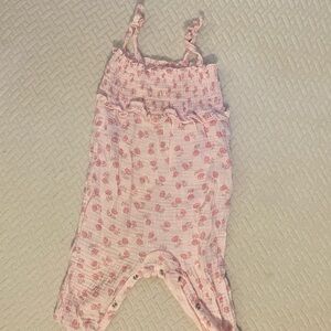 Pink Floral Baby Romper